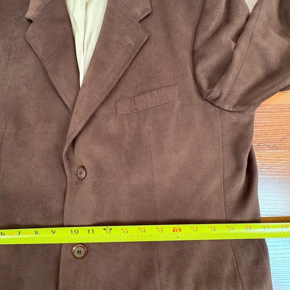 Chaps Ralph Lauren Brown Suede Microfiber Blazer Jacket Sport Coat Mens Size 42T
